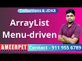 ArrayList Methods Menu Driven Approach Java Collections By Srinivas Ameerpet Technologies