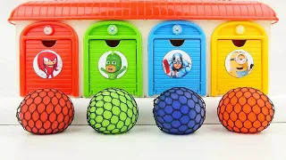 Satisfying Garage ASMR | Oddly Making 4 Rainbow Squihing Clay Balls Transformation Doors Garage ASMR