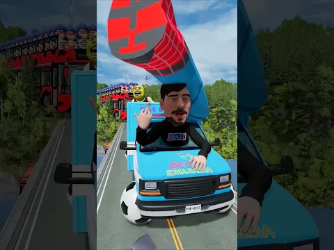 small GIANT Cars vs ROBLOX Spider-Man 🤣 in BeamNG.drive