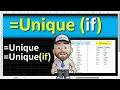 Extract Unique lists in Excel - Including IF conditions