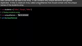 Learn Swift How to remove duplicates from an array Chapter 15 Lesson 13