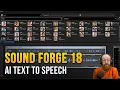MAGIX Sound Forge 18 - AI Text to Speech Tutorial