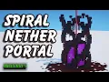 Minecraft Spiral Nether Portal TUTORIAL - EPIC Minecraft Nether Portal Design