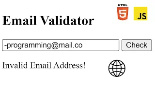 Email Validation on Website Through JavaScript Hindi