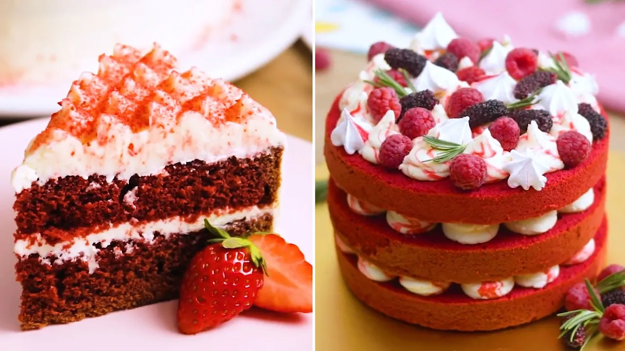SO YUMMY Red Velvet Cakes  Christmas Cake Decorating Ideas   Moist Red Velvet Cake