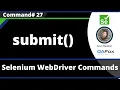 submit Command - Selenium WebDriver