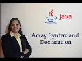 Java Tutorials 33 - Array Syntax and Declaration