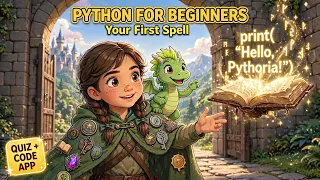 Python for Beginners Your First Program Print Comments Setup - Pythoria Quest 1