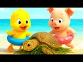 Lagu Little duck and cute piglet adventures  - Fun Animal Cartoon for All Ages - 30 mins