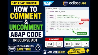 ABAP Comment Uncomment Shortcut in Eclipse ADT SAP ABAP