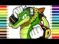 Vector the Crocodile Sonic Coloring and Drawing Page for Kids