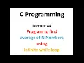 Program to find average of N Numbers using Infinite while loop