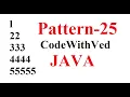 Pattern - 25 number pattern print in java code with Ved number pattern Print program in Hindi