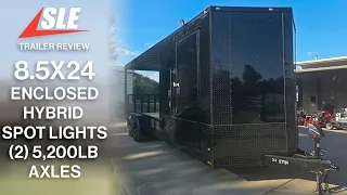 7x24 Black Hybrid Enclosed Trailer Aluminum Trim 2 5200lb Axles