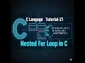 C Language Tutorial-21 Pattern Printing using Nested For Loops in C