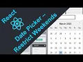 ReactJS Projects Date Picker Calendar With weekends selection restrictions