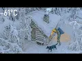 Surviving −61°C with My Dog in an Off-Grid Log Cabin | Off Grid Winter in Deep Snow