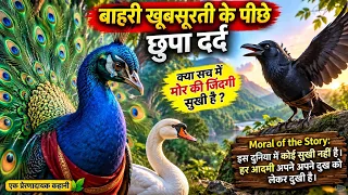 मोर की जिंदगी देखकर कौआ हुआ दुखी फिर खुला जिंदगी का सबसे बड़ा सच#MoralStory #HindiKahani #LifeLesson