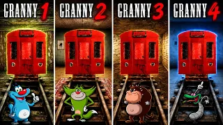 GRANNY 1 2 3 4 TRAIN ESCAPE CHALLENGE! 🔥 | Oggy & Jack vs Granny All Chapters (Hindi)
