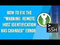 FIXED SSH Warning Remote host identification has changed