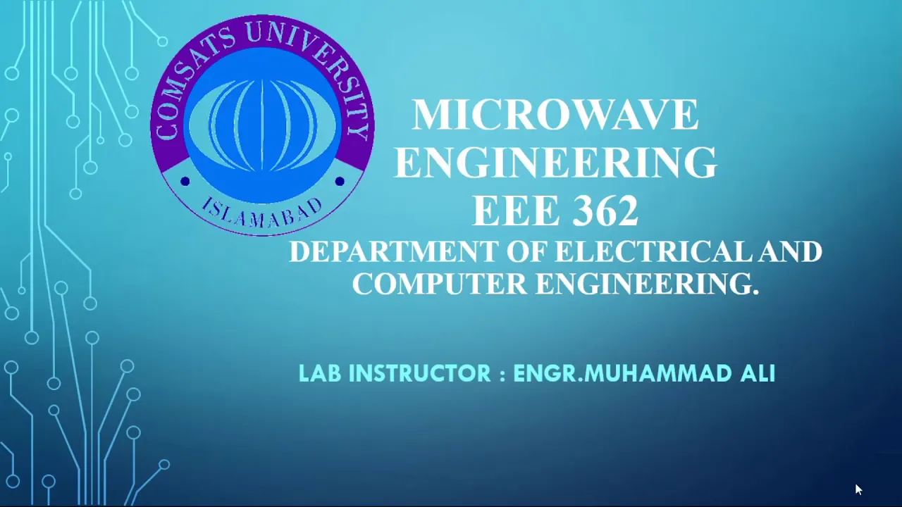 EEE-362 Microwave Engineering , LAB 05: Low Noise Amplifier (LNA) Design in ADS