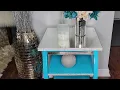 Glam DIY Table using custom mirror from Lowe s