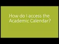 How do I access the Academic Calendar - Jindal School Advising