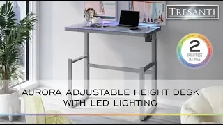 Tresanti Aurora Adjustable Desk with LED Lighting