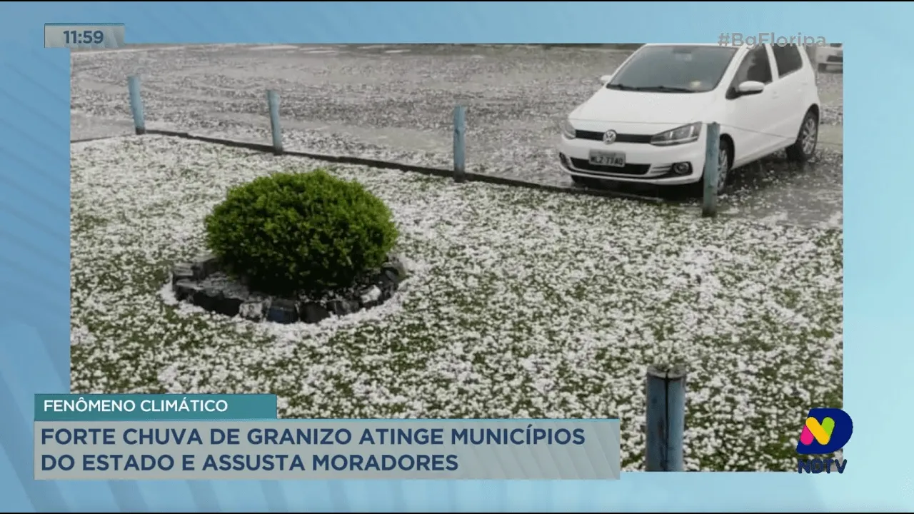 Fenômeno climático: forte chuva de granizo atinge municípios de SC e assusta moradores