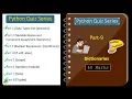 Python Quiz Series - Part 9 Dictionaries