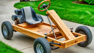 Man Builds a Wooden Go-Kart That Hits 40 MPH!   (Start to Finish by @EricLindberg  )