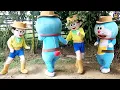 Download Lagu Duet Badut Mampang Lucu Badut Doraemon dan Badut Nobita joget di Kebun sayur.