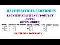 Leontief Input-Output Model - Problem and Solution 1