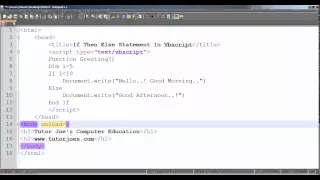 If Then Else In Vbscript Tamil