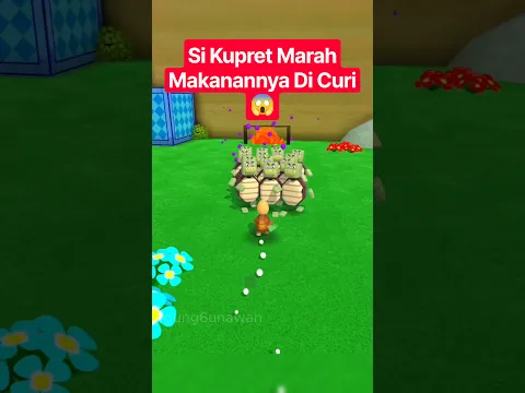 si kupret marah ikan bakarnya di makan monster kura kura di desa #shorts #superbearadventure