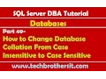 SQL Server DBA Tutorial 40-How to Change Database Collation From Case Insensitive to Case Sensitive