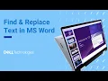Find and Replace Text in Microsoft Word MS Office 365 Tips