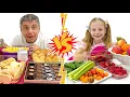 Download Lagu Nastya VS daddy in Healthy Food Challenge