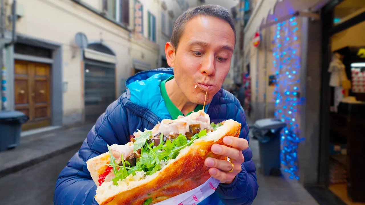 Italian Street Food!!   Worlds Most Famous Sandwich - Florence, Italy!!