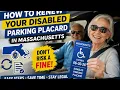 How to renew your disabled parking placard in Massachusetts