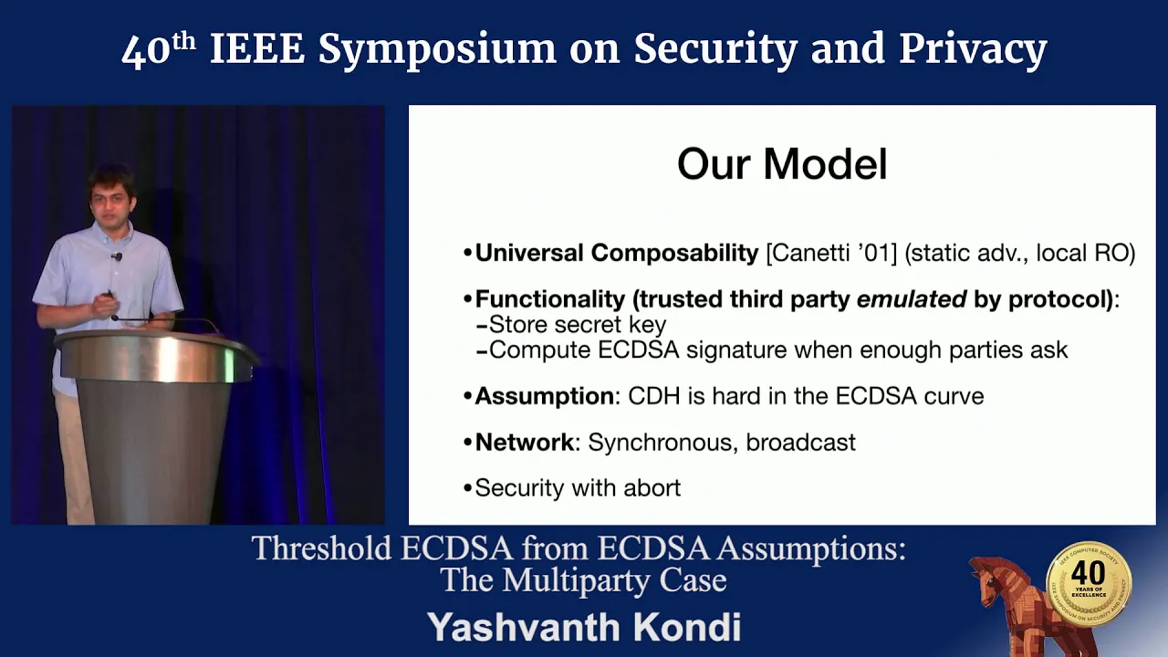 Threshold ECDSA from ECDSA Assumptions: The Multiparty Case