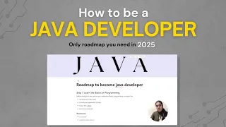 How to Become a Java Developer Roadmap 2025