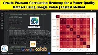 Create Pearson Correlation Heatmap for a Water Quality Dataset Using Google Colab Fastest Method