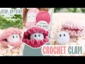 Crochet a Cute Clam with the Wheat Stitch - No-Sew Tutorial