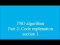 PSO algorithm in matlab code explanation - section 1