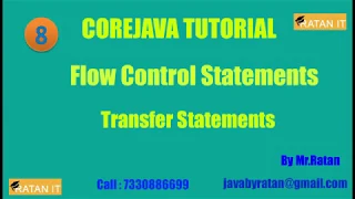 Core java Tutorial Flow Control Statements -8 Transfer Statement Ratan Sir