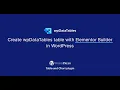 Create WordPress Table with Elementor Page Builder