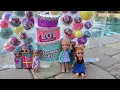 Download Lagu Snowflake's Birthday ! Elsa \u0026 Anna toddlers - LOL surprise party - Barbie dolls
