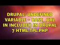 Drupal Undefined variable - base