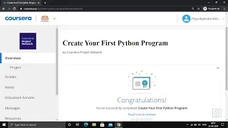 Create Your First Python Program Project Quiz Answer Coursera CourseraProject Network
